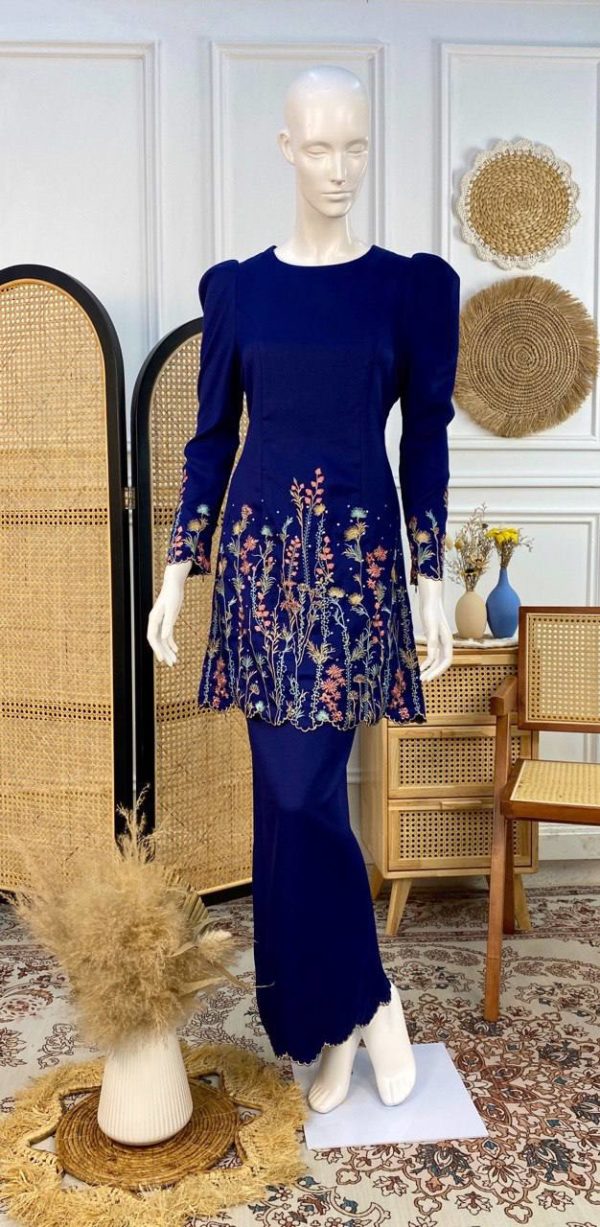 Kurung Puff Melinda 2010 NAVY BLUE – Fashionistar Boutique
