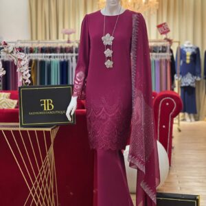 Kurung Gabriela BURGUNDY