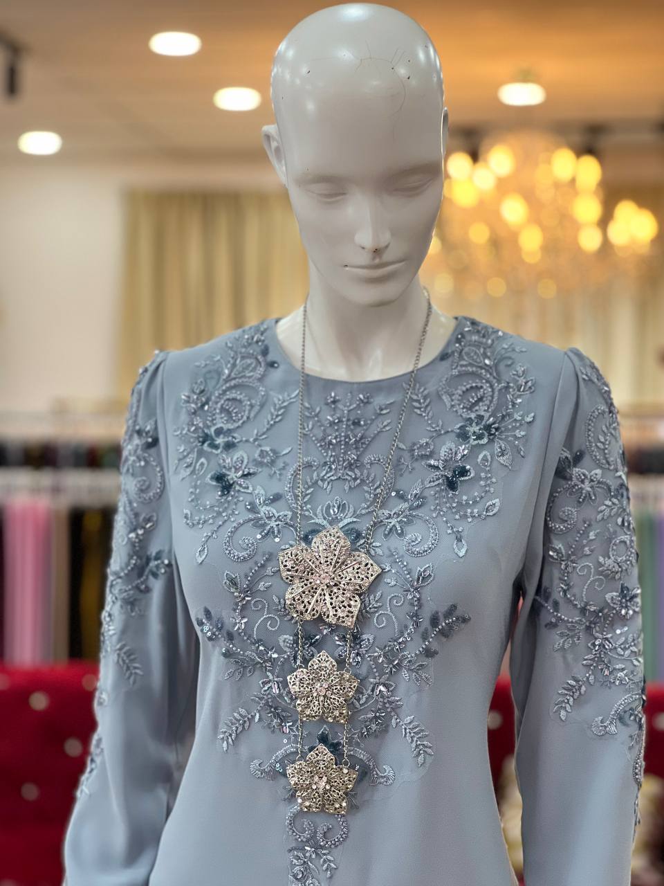 Kurung Maharani ASH BLUE - Image 5