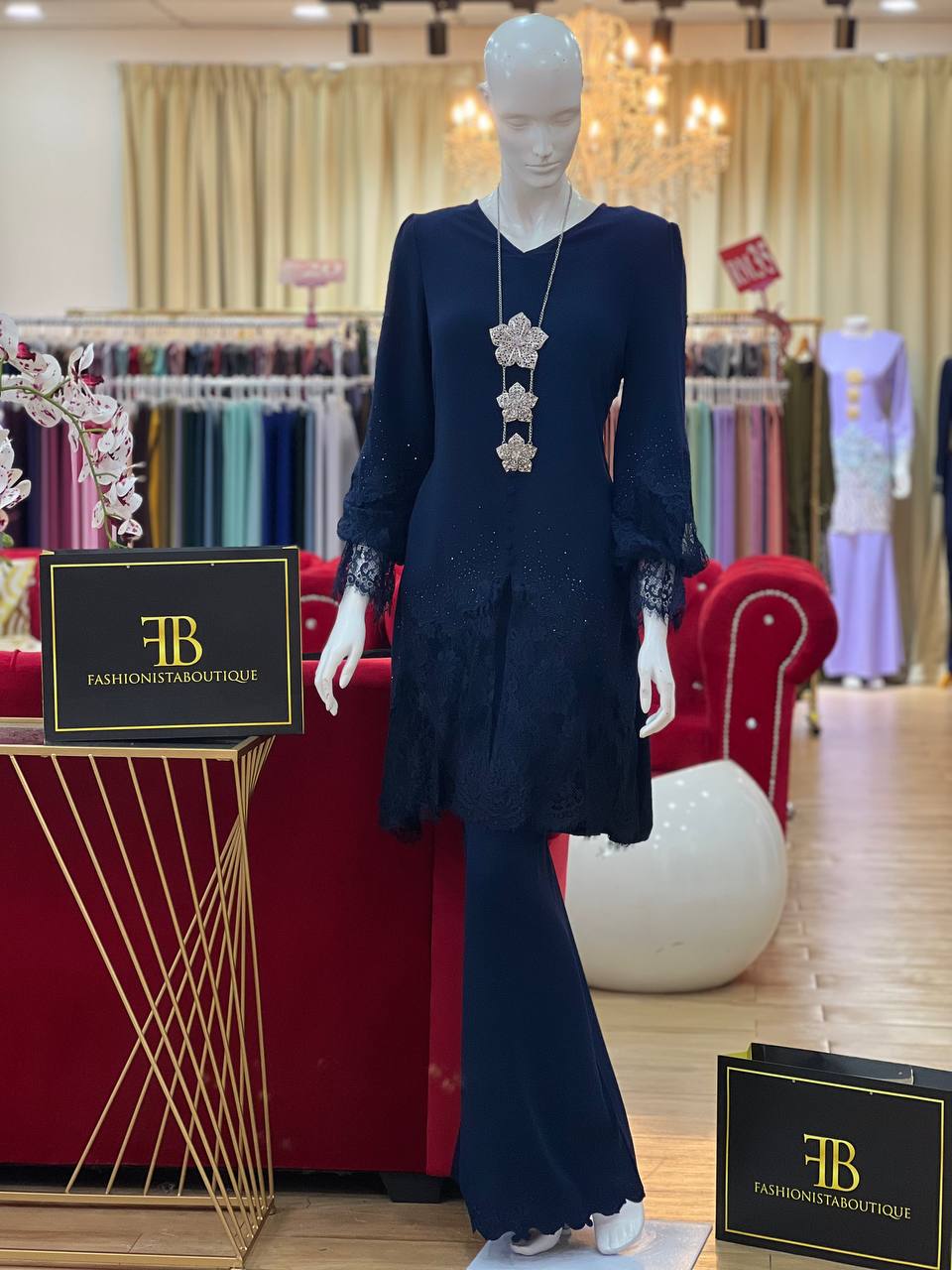 Kurung Celina NAVY BLUE - Image 2