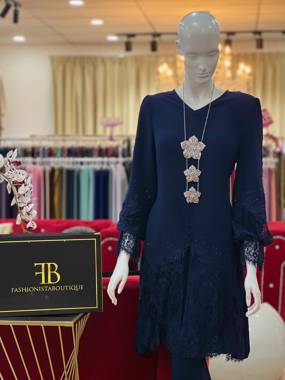 Kurung Celina NAVY BLUE - Image 4