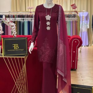 Kurung Danella BURGUNDY