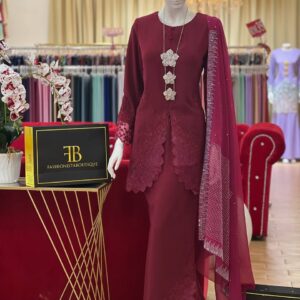 Kebaya Qaleesya BURGUNDY