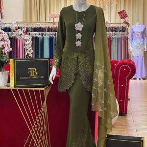 Kebaya Qaleesya OLIVE GREEN