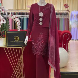 Kurung Darla BURGUNDY