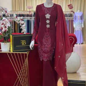 Kurung Veronica BURGUNDY