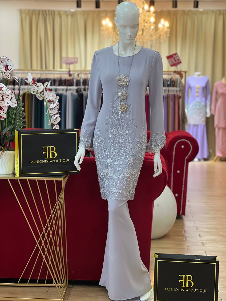 Kurung Sophilea GREY - Image 2