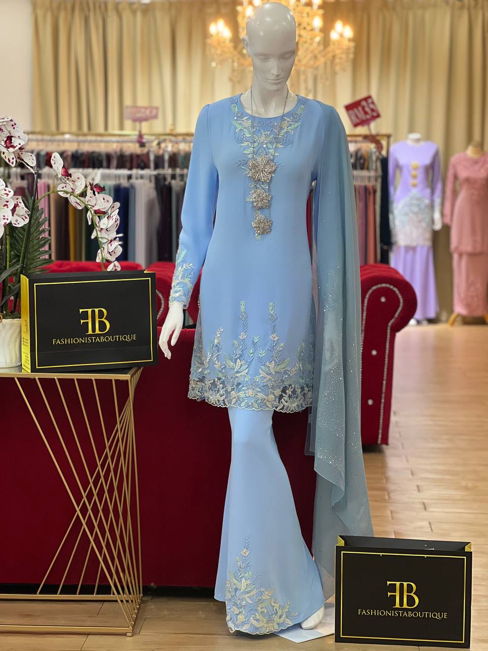 Kurung Catelyn BABY BLUE