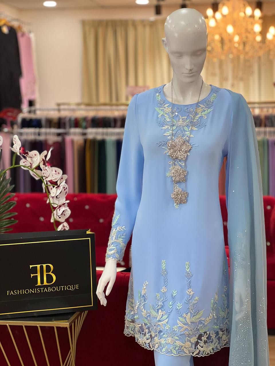 Kurung Catelyn BABY BLUE - Image 3