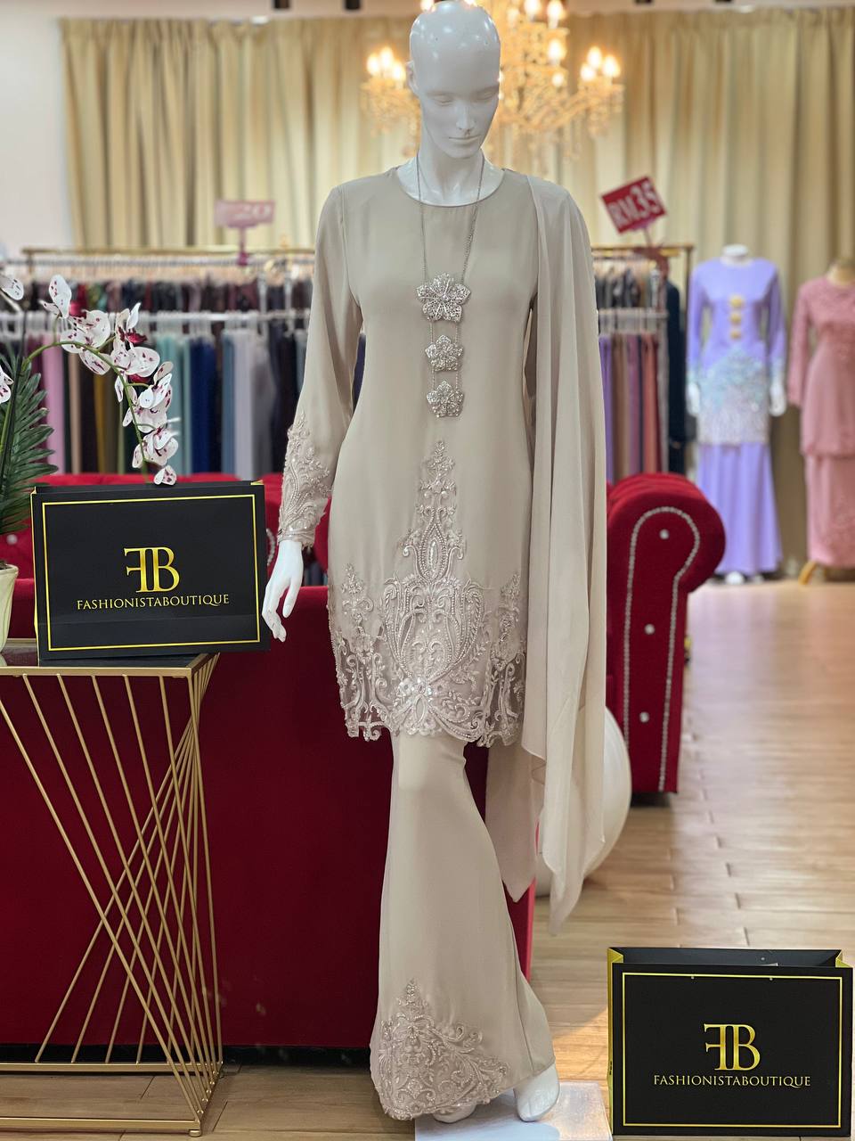 Kurung Jacinta NUDE CHAMPAGNE