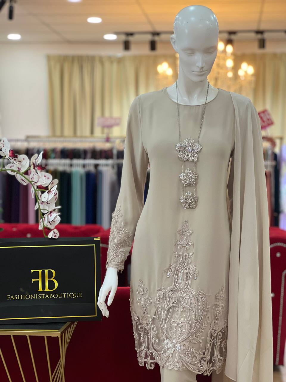 Kurung Jacinta NUDE CHAMPAGNE - Image 3