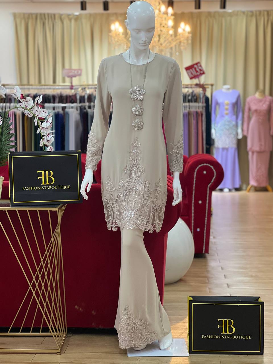 Kurung Jacinta NUDE CHAMPAGNE - Image 2