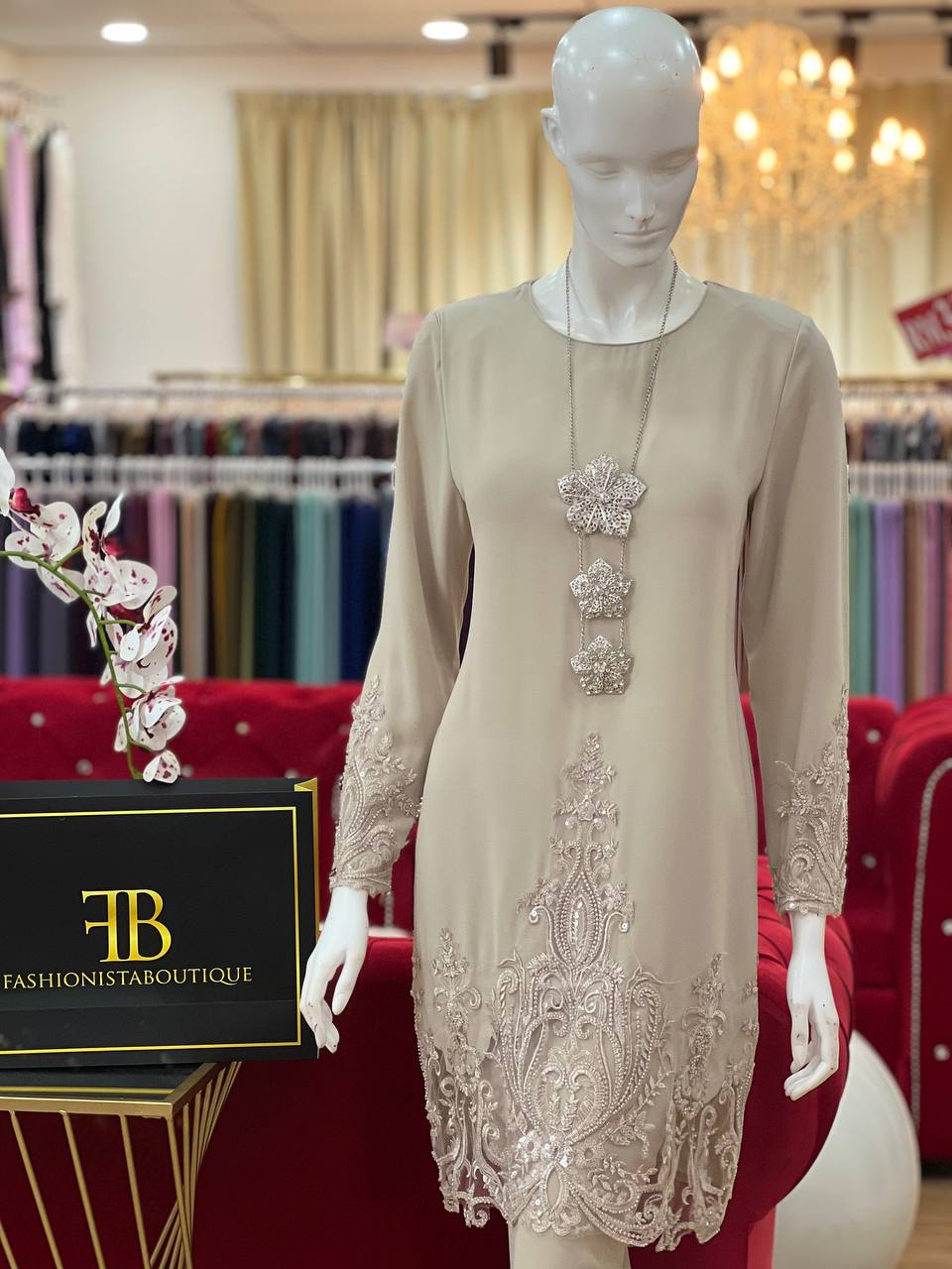 Kurung Jacinta NUDE CHAMPAGNE - Image 4