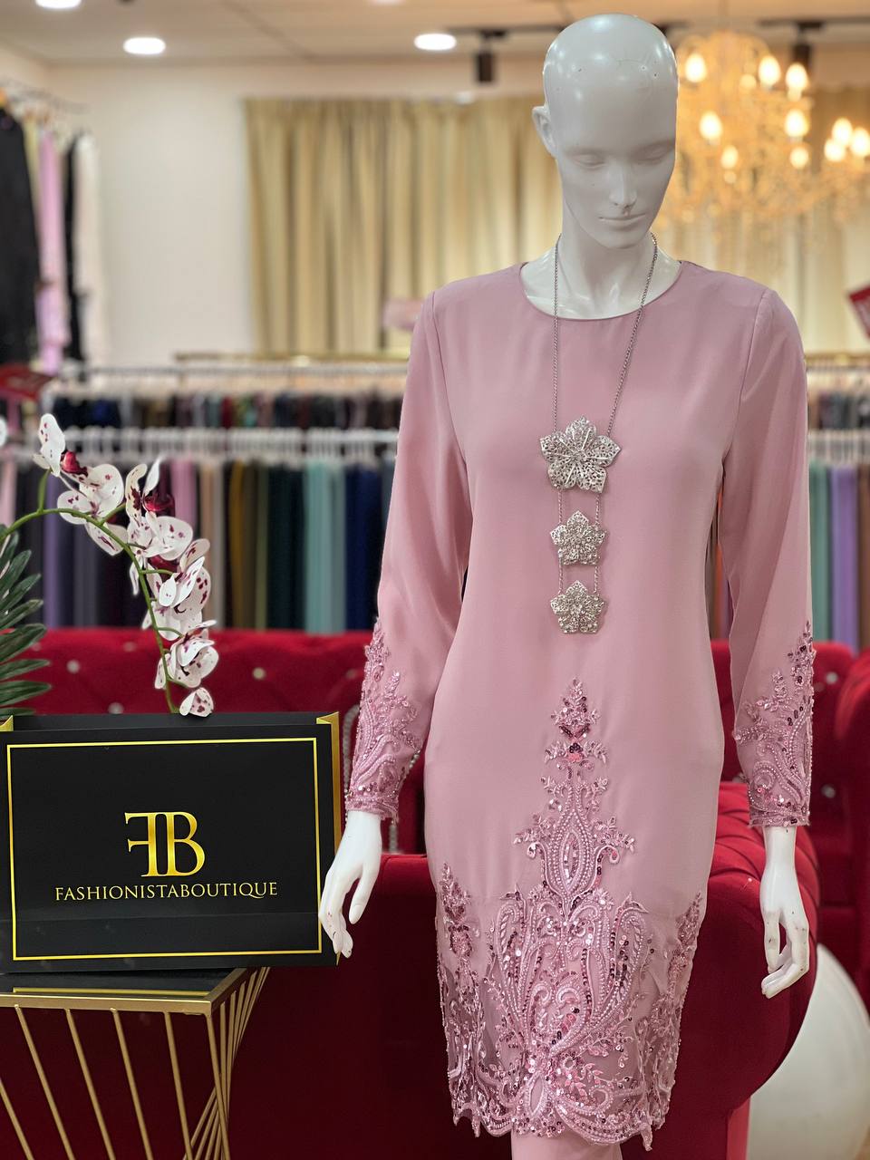 Kurung Jacinta SOFT PINK - Image 4