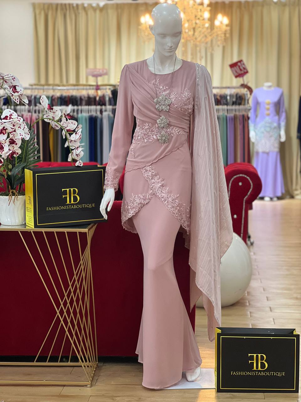 Kurung Jeanna DUSTY PINK