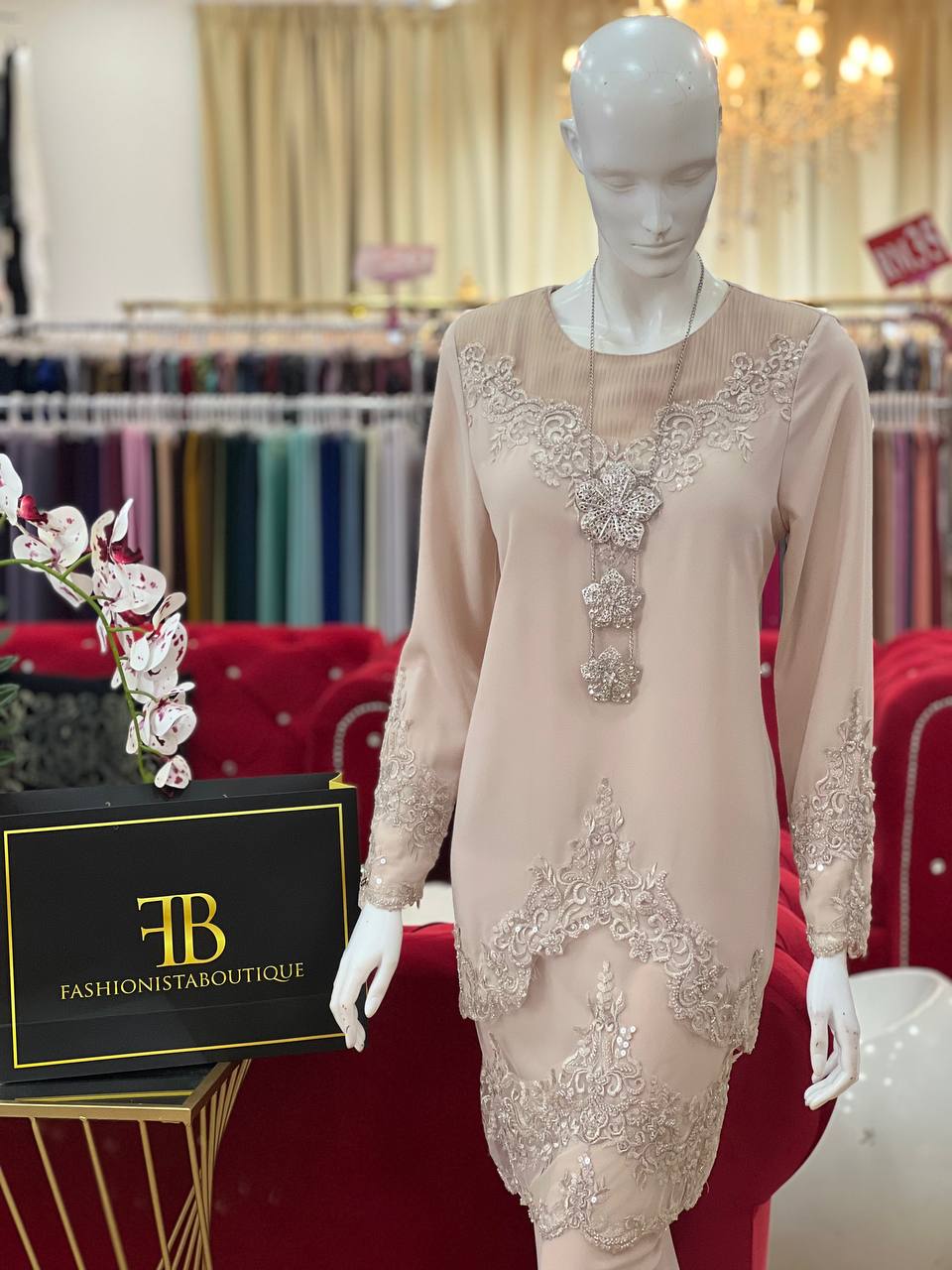 Kurung Lufara NUDE CHAMPAGNE - Image 4