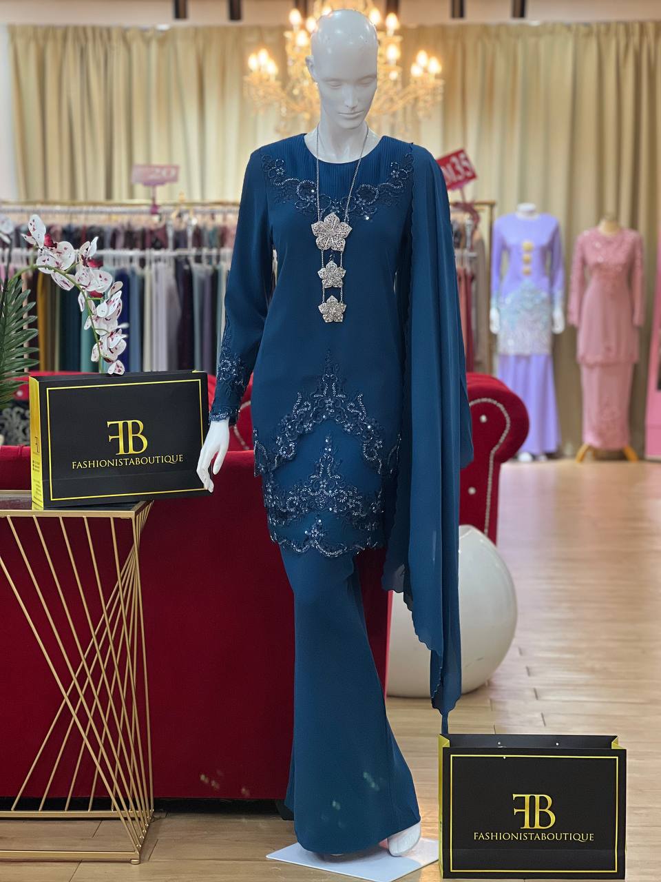 Kurung Lufara TEAL BROWN