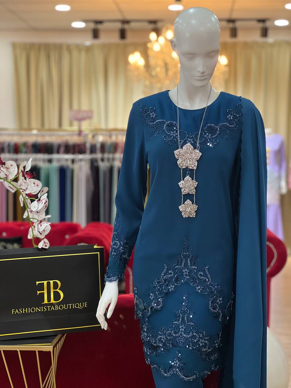 Kurung Lufara TEAL BROWN - Image 3