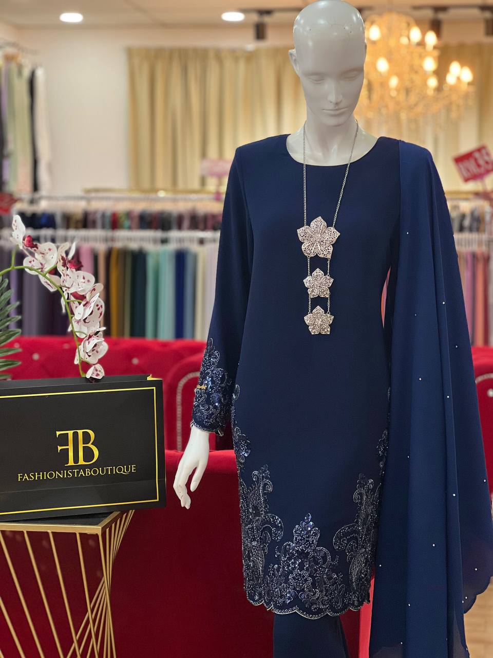 Kurung Shantelle NAVY BLUE - Image 3