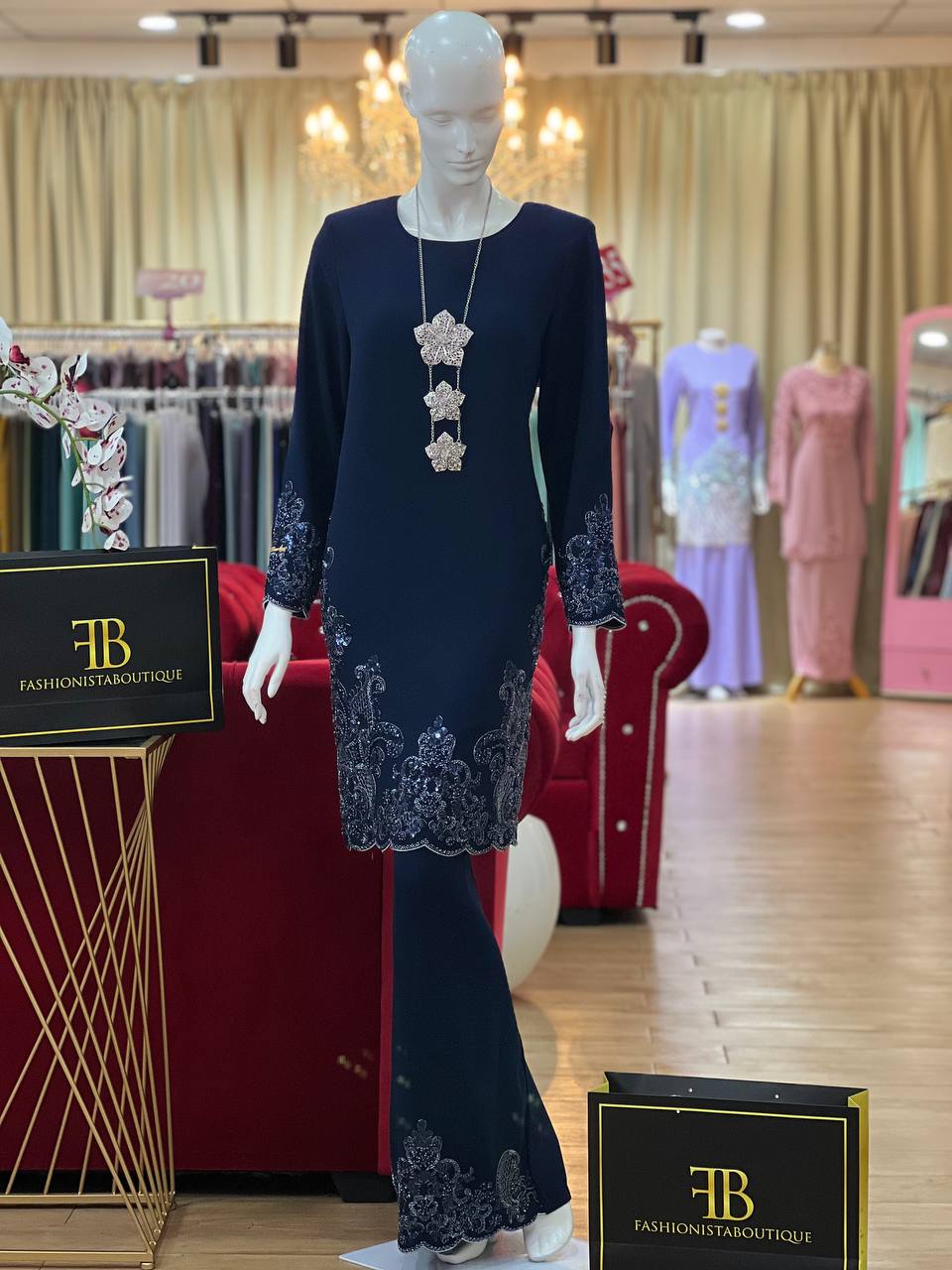 Kurung Shantelle NAVY BLUE - Image 2