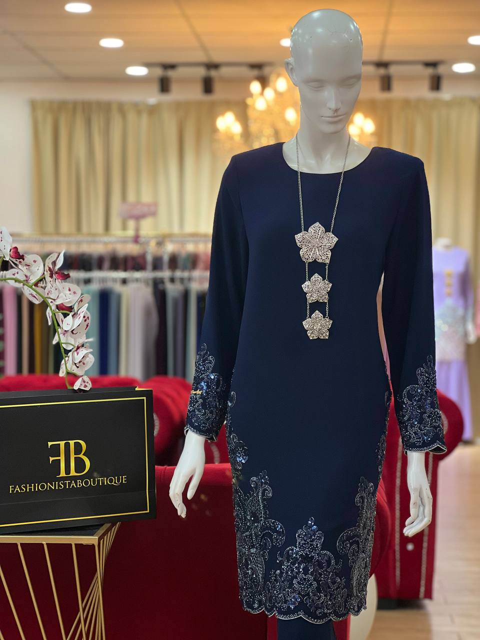 Kurung Shantelle NAVY BLUE - Image 4