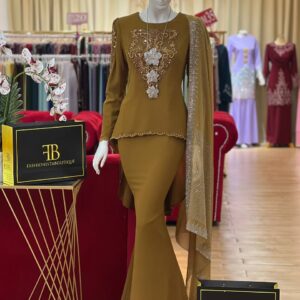 Kurung Belleza Fishtail GOLD MUSTARD
