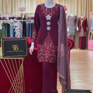 Kurung Ferra BURGUNDY