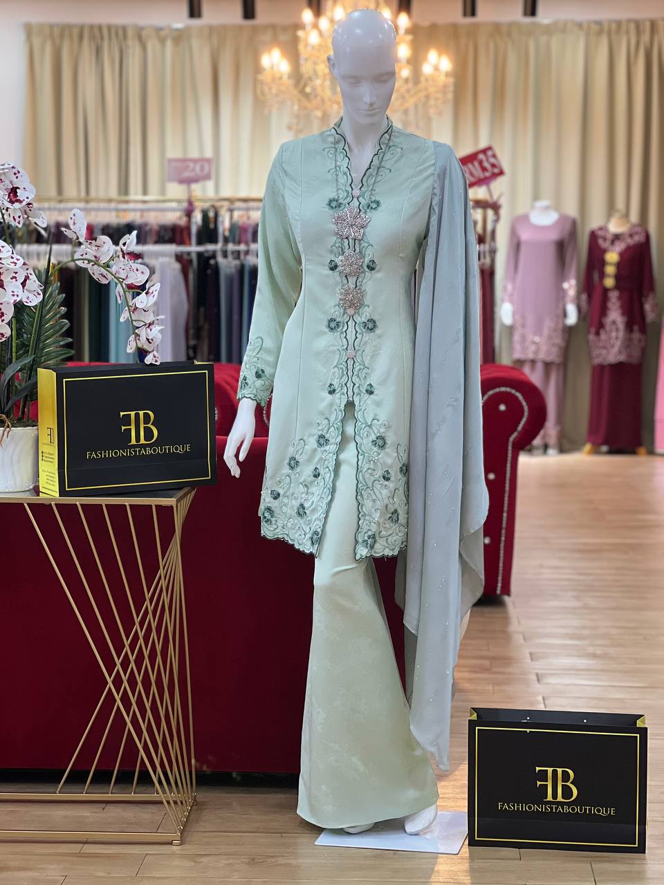 Kebaya Roselea MINT GREEN