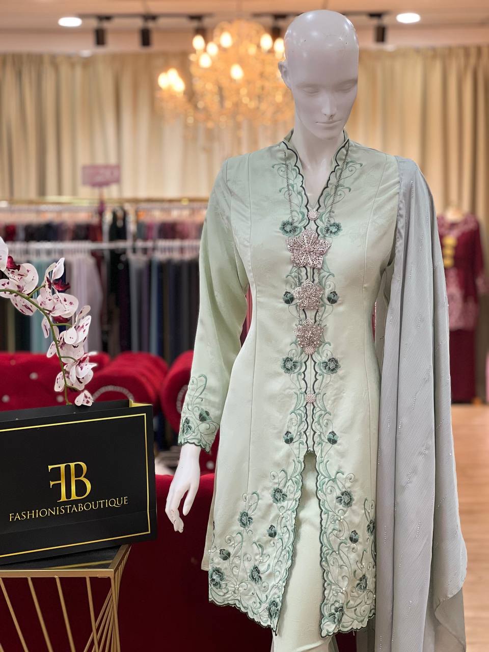 Kebaya Roselea MINT GREEN - Image 3