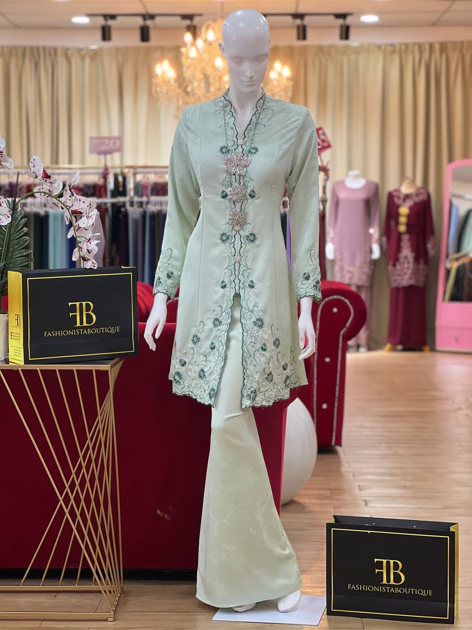 Kebaya Roselea MINT GREEN - Image 2