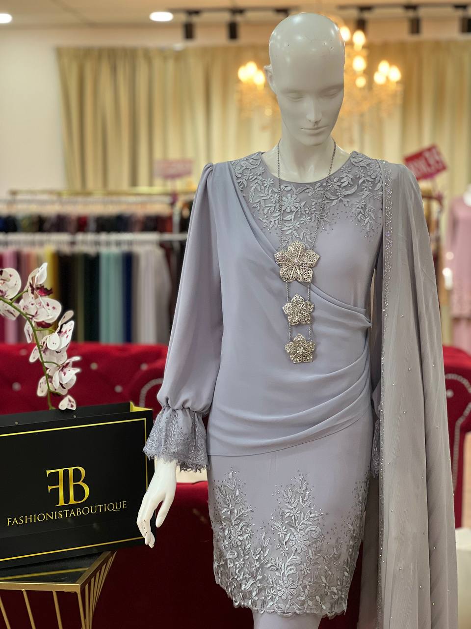Kurung Serena GREY - Image 3