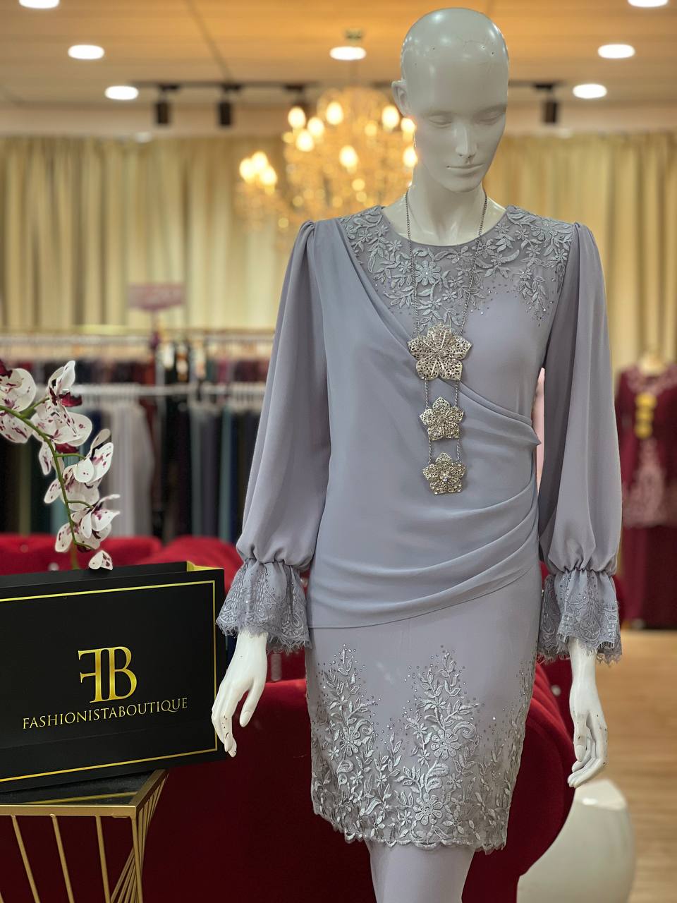 Kurung Serena GREY - Image 4