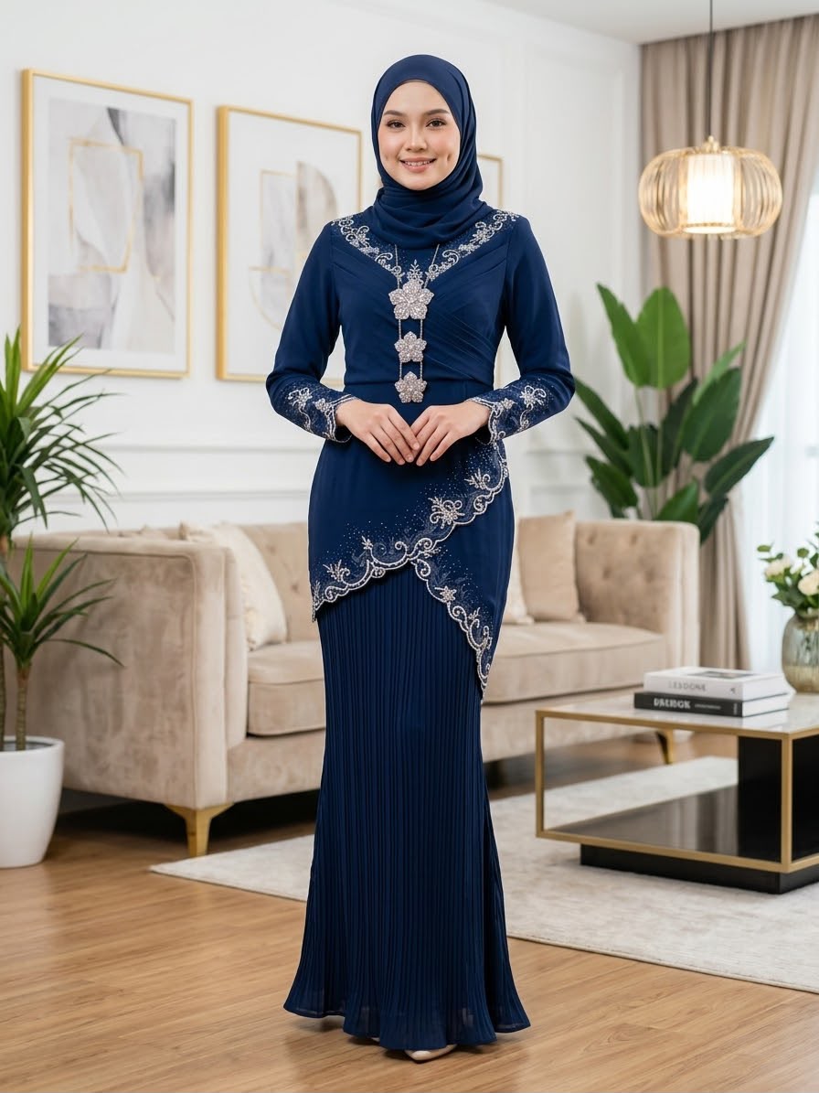 Kurung Adonia NAVY BLUE - Image 2