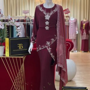 Kurung Adonia BURGUNDY