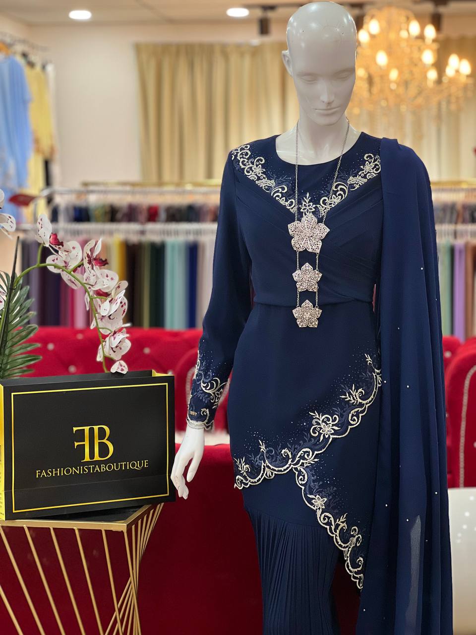 Kurung Adonia NAVY BLUE - Image 3