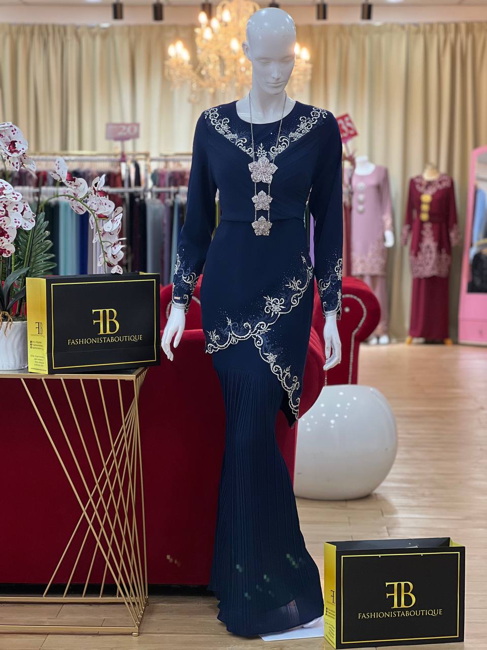 Kurung Adonia NAVY BLUE - Image 2