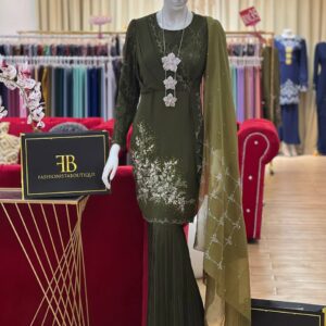 Kurung Terissa OLIVE GREEN