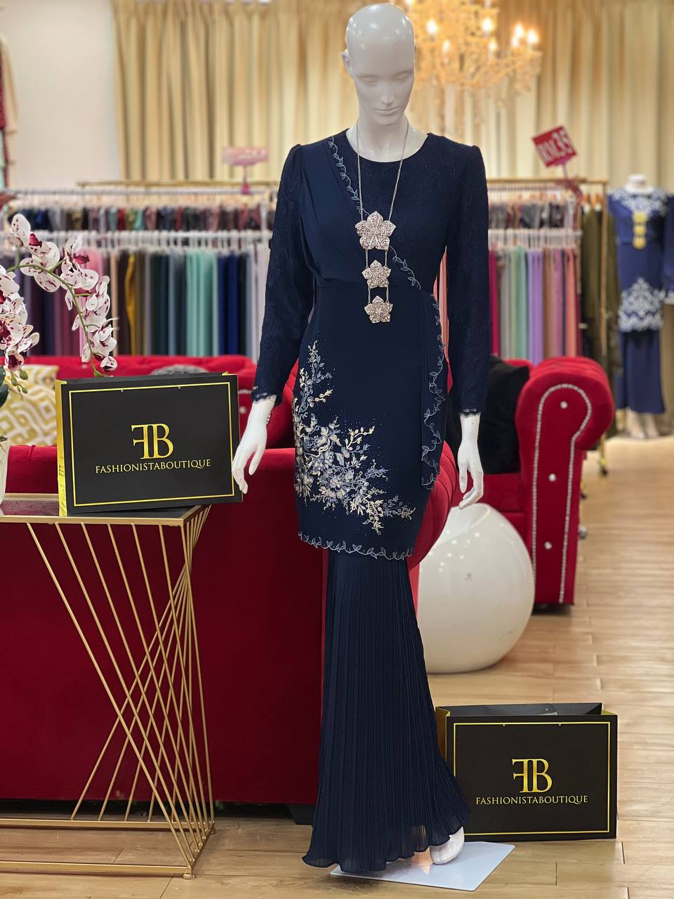 Kurung Terissa NAVY BLUE - Image 2